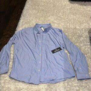 Light Blue Striped Stretch Men's Shirt